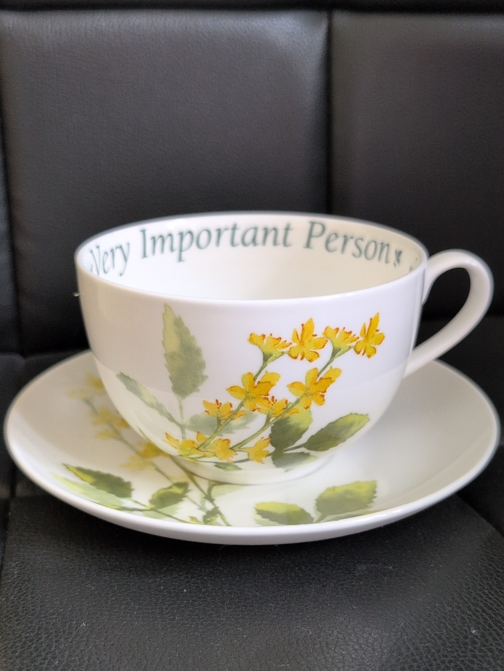 EUC Royal Worcester 'Language of Flowers' Large Teacup & Saucer
